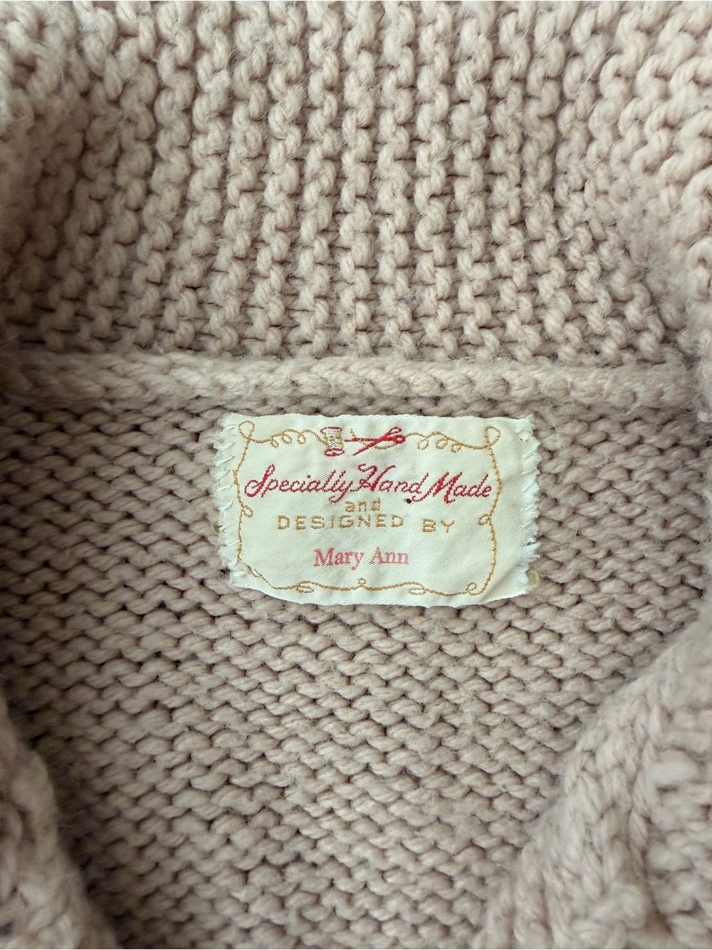 vintage handmade cowichan style sweater - Picture 5 of 7